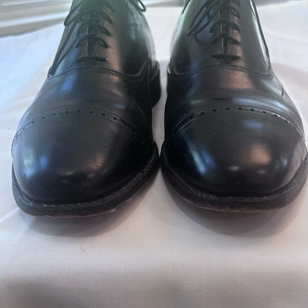 Allen Edmonds Byron Shoes Men  13C Black Cap Toe Leather Oxford  Dress Made USA